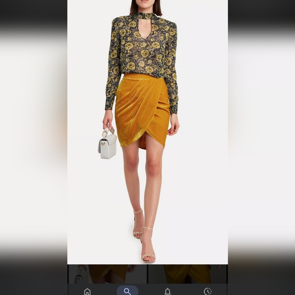 veronica beard jeweled tone velvet skirt